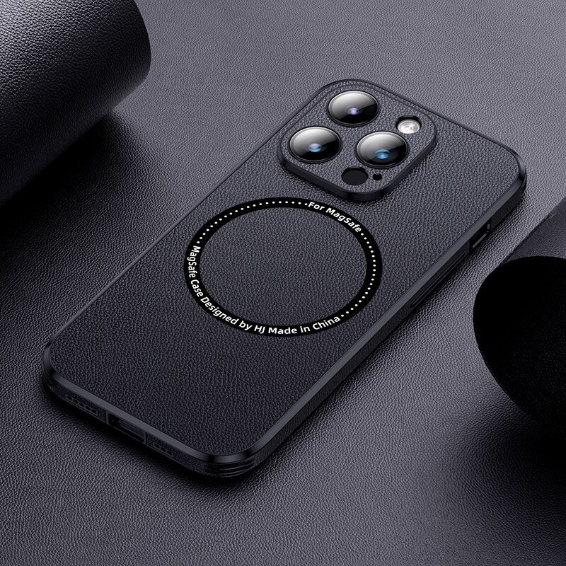 Magnetic PU Leather Case For iPhone