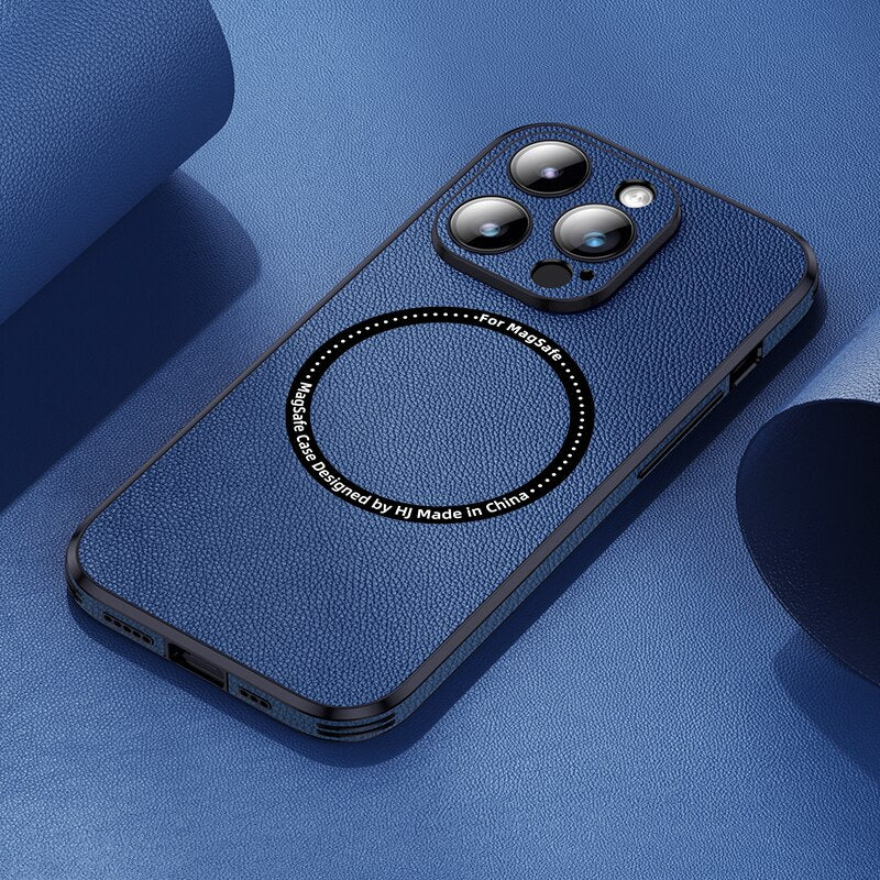 Magnetic PU Leather Case For iPhone