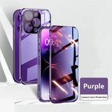 Anti-peeping 360° protection magnetic tempered glass case For iphone