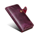 Leather flip cover anti-theft brush card insertion case For Samsung