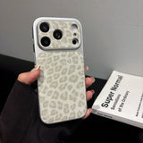 Large-Window Glitter Leopard Print Case for iPhone