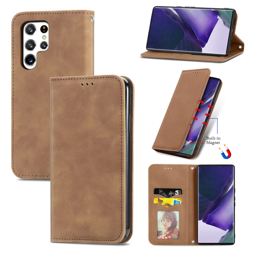 Flip leather with wallet case for Samsung