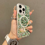 Shell pattern glitter gradient magnetic case for iPhone