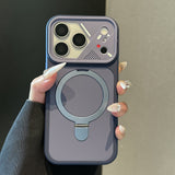 Frosted-Finish Magnetic Stand Case for iPhone