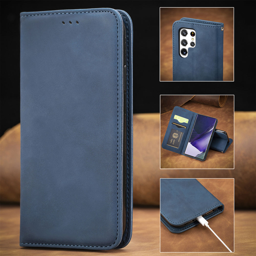 Flip leather with wallet case for Samsung