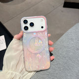 Magsafe Magnetic blurred shell pattern case For iPhone