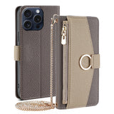 Crossbody Flip Leather Wallet Case for iPhone