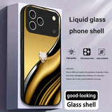 Silk Texture Dimond Glass Case for iPhone