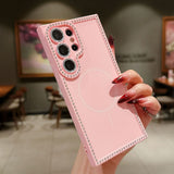 Magsafe Magnetic Glitter Diamond Frame Case for Samsung