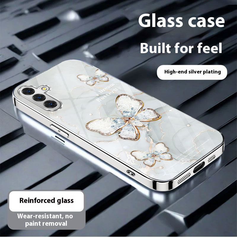 Electroplated silver butterfly case for Samsung