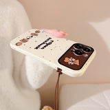 Cute little bear lanyard case for iPhone