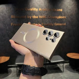 Frosted borderless magnetic phone case for Samsung
