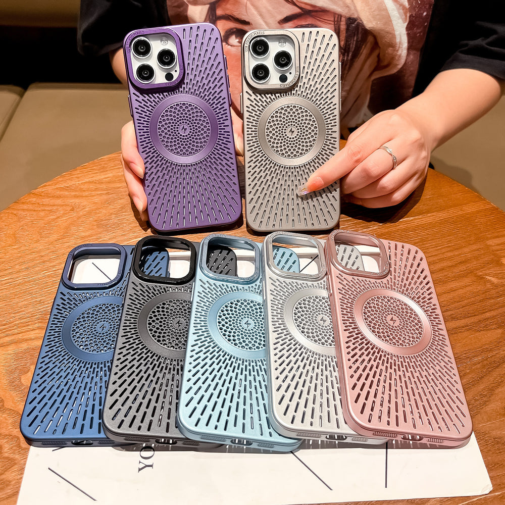 Ice-feel hollow heat dissipation frosted case For iPhone