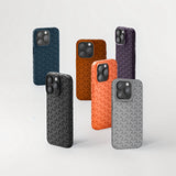 Leather texture wear-resistant dogtooth pattern case for iPhone