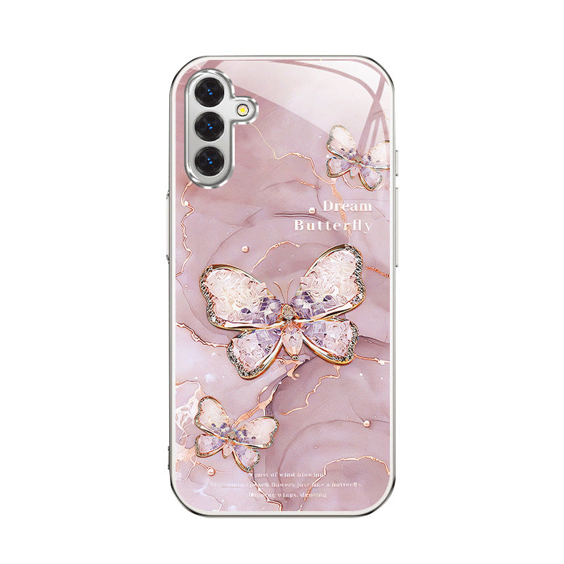 Electroplated silver butterfly case for Samsung