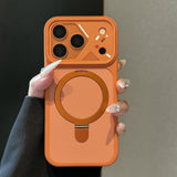Frosted-Finish Magnetic Stand Case for iPhone