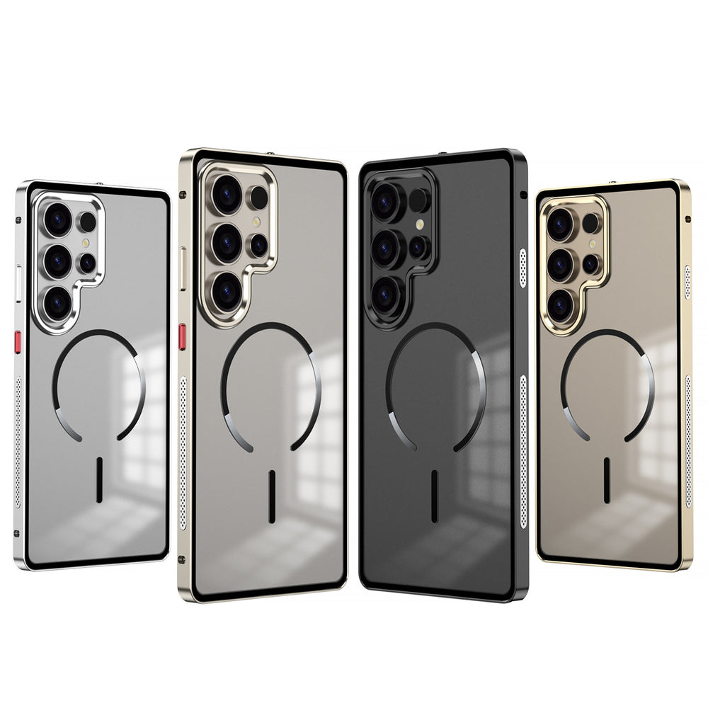 Metal frame frosted back panel magnetic case For sansumg