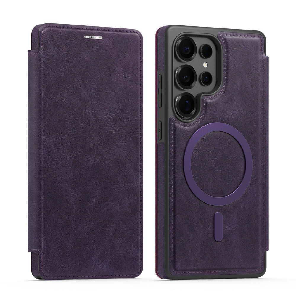 RFID Magsafe Magnetic Flip Wallet Case for Samsung