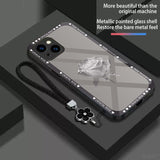 Ice Rose Glass Case With Lanyard for iPhone