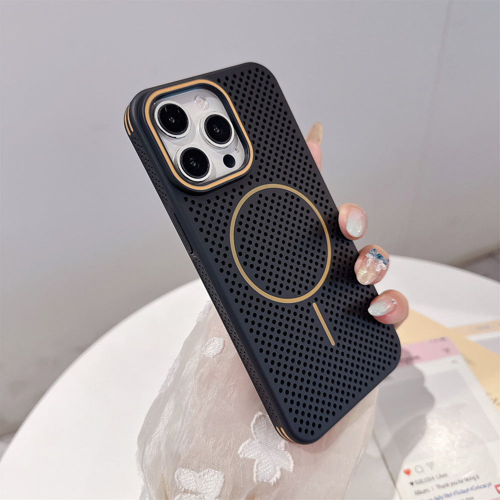 Heat dissipation Magsafe magnetic contrast color case for iPhone