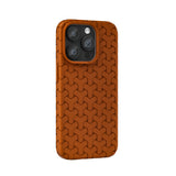 Leather texture wear-resistant dogtooth pattern case for iPhone