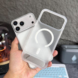 Magsafe magnetic skin-feel invisible stand hard case For iPhone