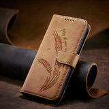 Wheat Ear Embossed Flip Wallet Case for Samsung