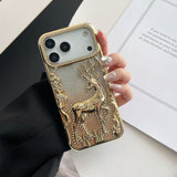Christmas Sparkling Diamond Deer Case For iPhone