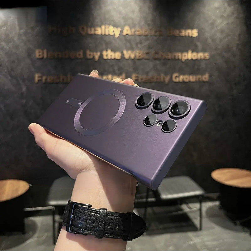 Frosted borderless magnetic phone case for Samsung