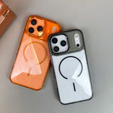 Magsafe magnetic non-slip edge transparent case For iPhone