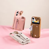 Lychee pattern faux leather wallet case for iPhone