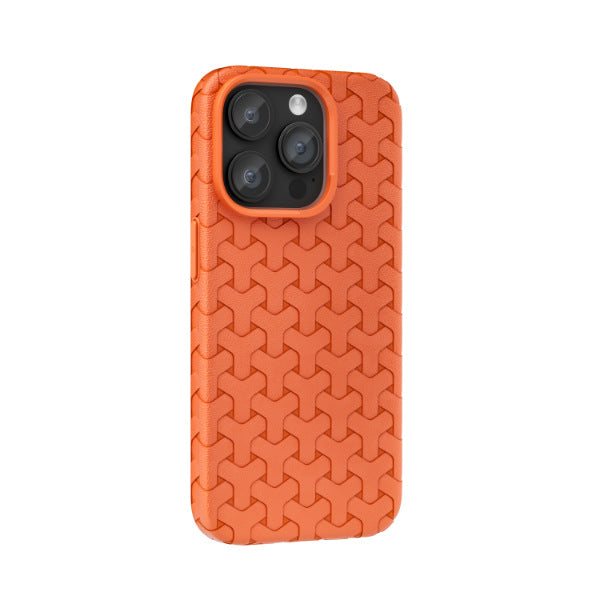 Leather texture wear-resistant dogtooth pattern case for iPhone