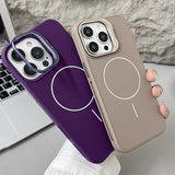 magnetic skin-friendly frosted lens holder case for iPhone