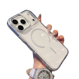 Magsafe magnetic non-slip edge transparent case For iPhone