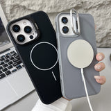 magnetic skin-friendly frosted lens holder case for iPhone