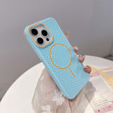 Heat dissipation Magsafe magnetic contrast color case for iPhone