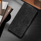 Embossed mandala flower flip case for Samsung