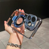 Dual-Bracket High-Transparency With Lens Film Case For iPhone