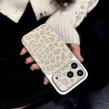 Large-Window Glitter Leopard Print Case for iPhone