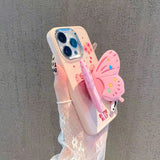 Lovely 3D Butterfly Folding Stand Bracket Case For iPhone