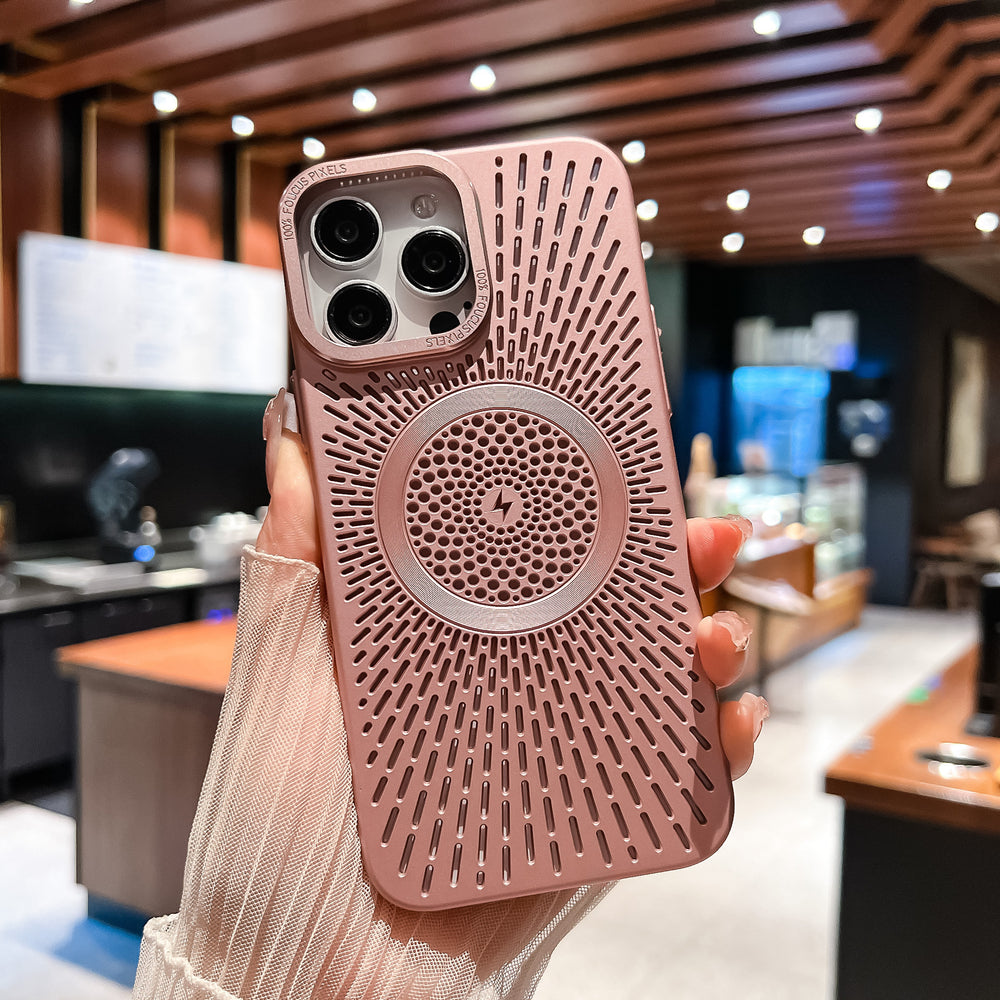 Ice-feel hollow heat dissipation frosted case For iPhone