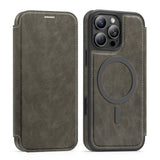 RFID Magsafe Magnetic Flip Wallet Case for iPhone
