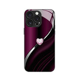 Heart-shaped tempered glass case for iPhone