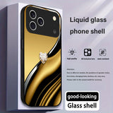 Silk Texture Dimond Glass Case for iPhone