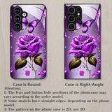 Rose & Butterfly Tempered Glass Case for Samsung