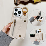 Lychee pattern faux leather wallet case for iPhone