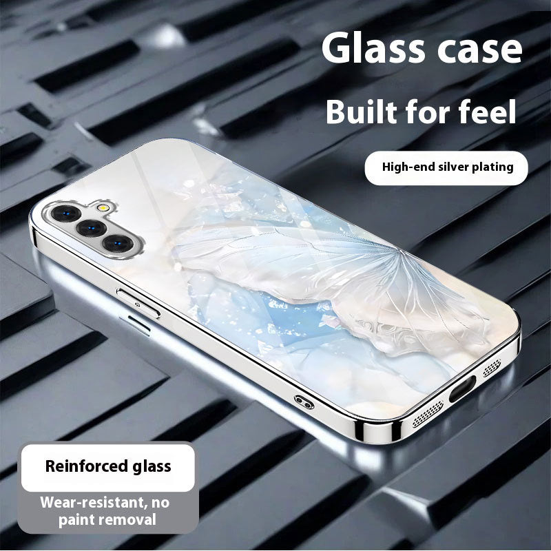 Electroplated silver butterfly case for Samsung
