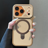 Frosted-Finish Magnetic Stand Case for iPhone