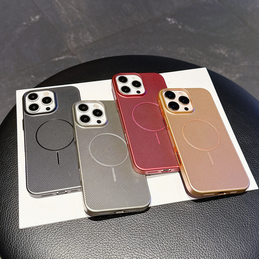Electroplating metal paint mesh dissipation case For iphone