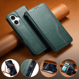 Flip business card insertion wallet case for iPhone